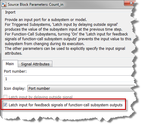 Inport block dialog