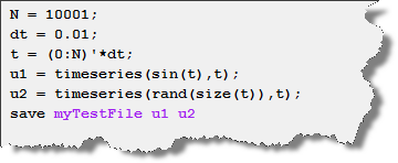 Creating a MAT-file containing two signals