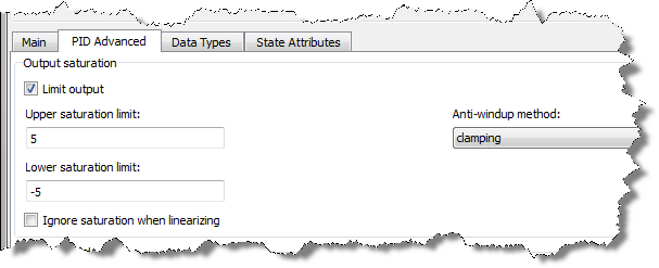 Advanced PID block configuration