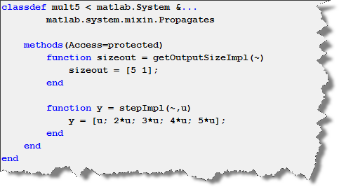 Example System Object with an output of dimension 5.