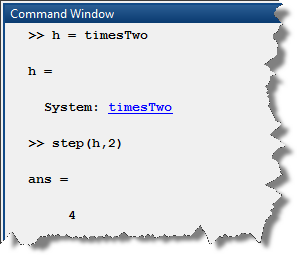 Simple System Object used in MATLAB