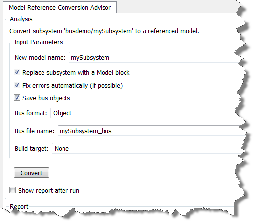 Converting to Model Reference menu