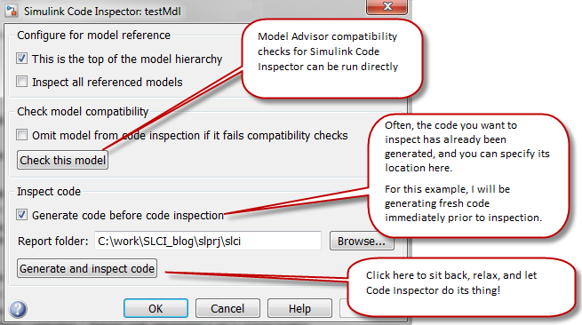 Code Inspector Dialog