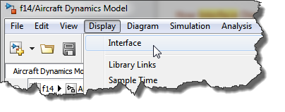 Interface Display Menu