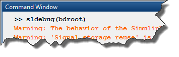 Launching the Simulink debugger