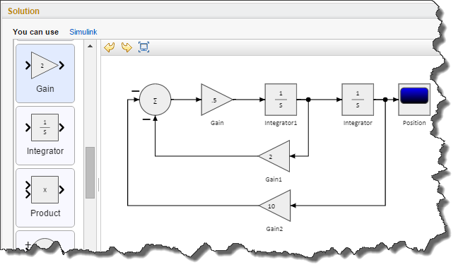 The Modeling and Simulation challenge interface