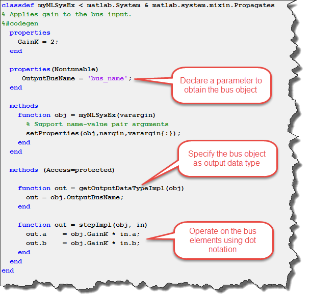 Bus Support in MATLAB System block