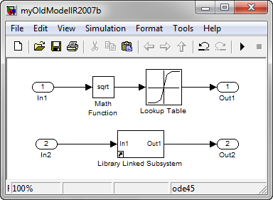 Example model created in R2007b