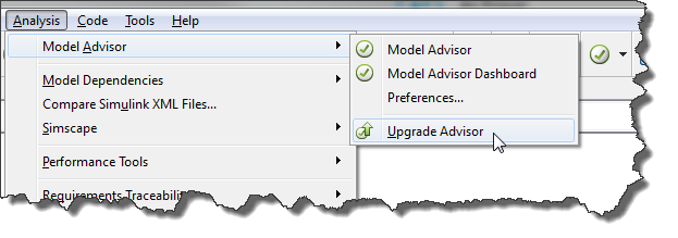 Opening the model advisor