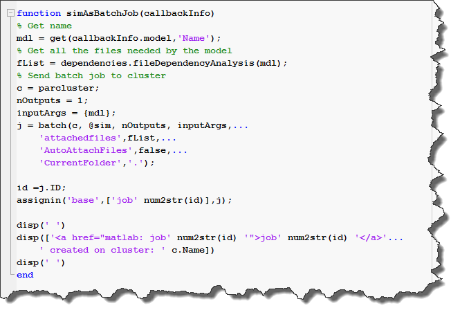 Simulink as Batch Job code