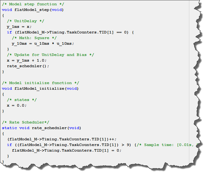 Code Generated from Simple Example model