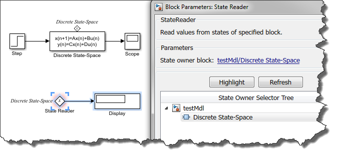 Selecting block to be read by the State REader block