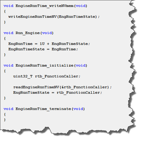 Code Generated from Export Function Model