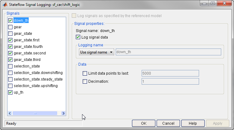 Enabling Stateflow Logging