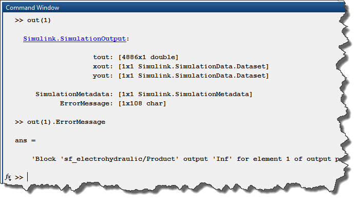 Parsim error output