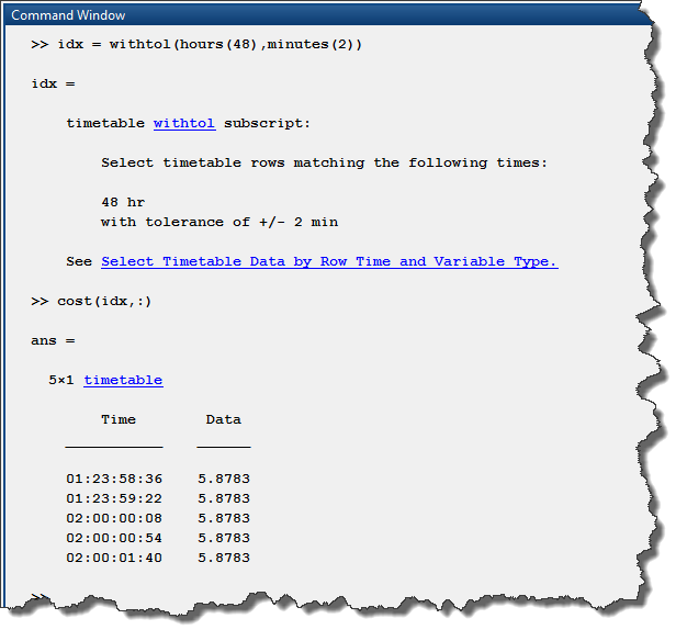 time tolerance intexing