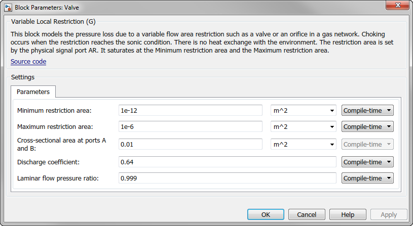 Valve Parameters