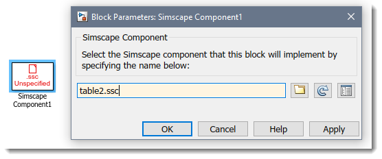 Simscape Component Block