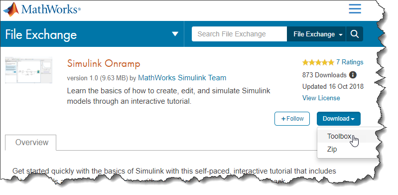 Downloading MATLAB Onramp