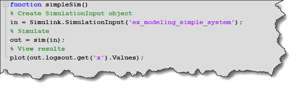 MATLAB Function simulating the model