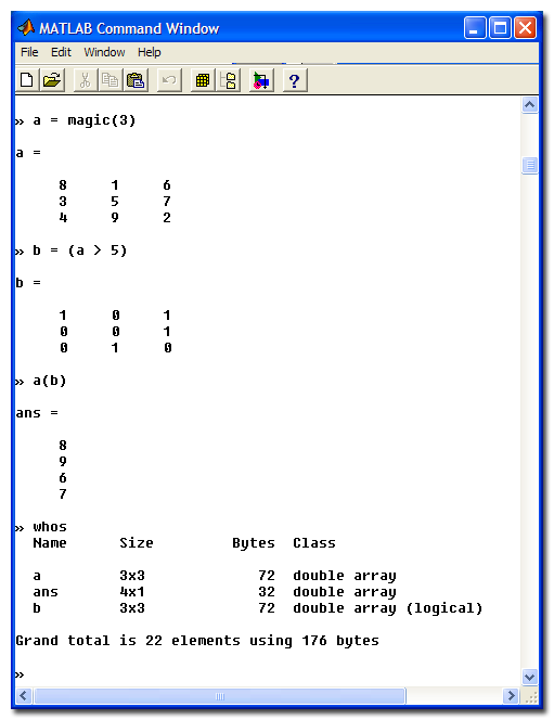 matlab b value