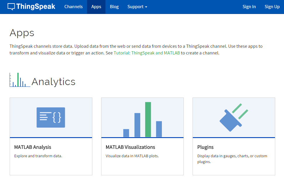 ThingSpeak MATLAB Apps