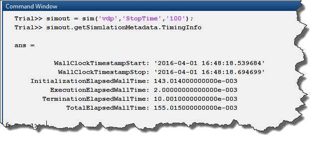 Timing info in simulation output