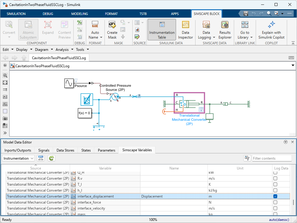 Logging Simscape variables like Simulink Signals