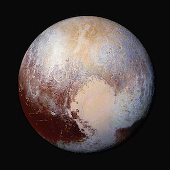 Pluto in false color