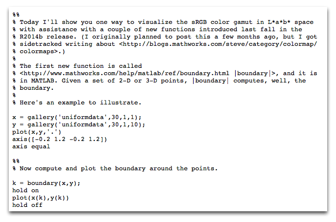 MATLAB code snippet