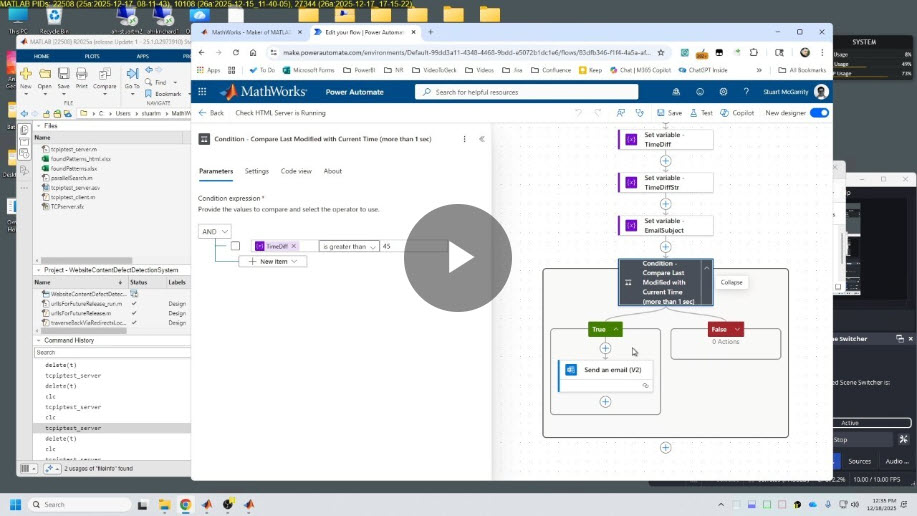 Monitoring Continuously Running MATLAB Scripts with Power Automate