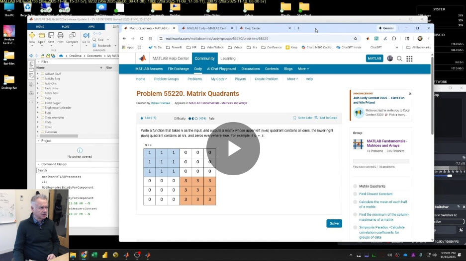 Solving Cody Problems 55220, 55230, and 55240